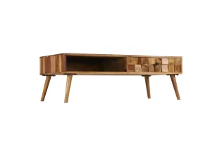 Table basse Bois Sesham massif avec finition miel 110x50x37 cm 2