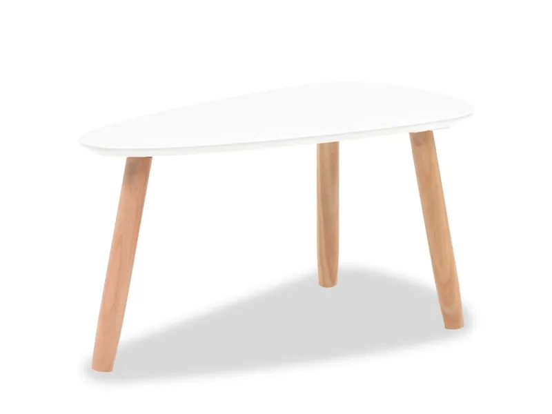 Ensemble de tables basses 2 pcs Bois de pin massif Blanc