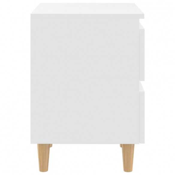 Table de chevet avec pieds en pin Blanc 40x35x50 cm