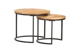 Tables gigognes 2 pcs Bois d'acacia massif