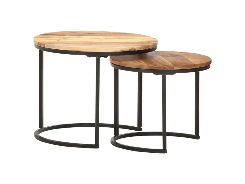 Tables gigognes 2 pcs Bois d'acacia massif