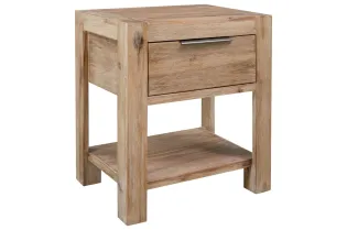 Table de chevet avec tiroir 40x30x48 cm Bois d'acacia solide