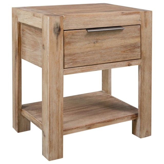 Table de chevet avec tiroir 40x30x48 cm Bois d'acacia solide