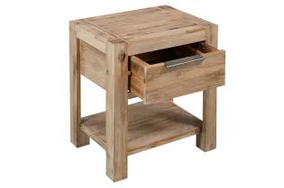 Table de chevet avec tiroir 40x30x48 cm Bois d'acacia solide 2