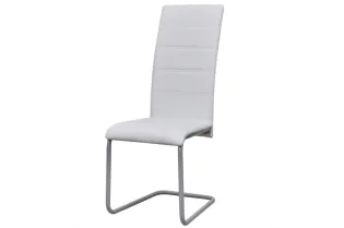 Chaises à manger cantilever lot de 2 blanc similicuir 2