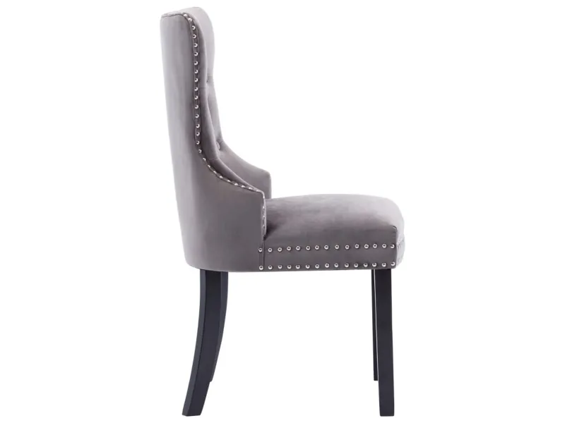 Chaises à manger lot de 2 gris velours