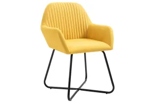 Chaises à manger lot de 2 jaune tissu 2