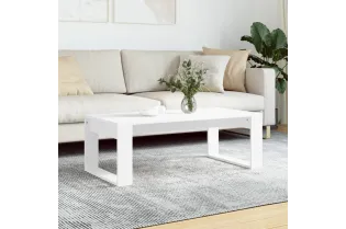 Table basse blanc 102x50x35 cm bois d'ingénierie