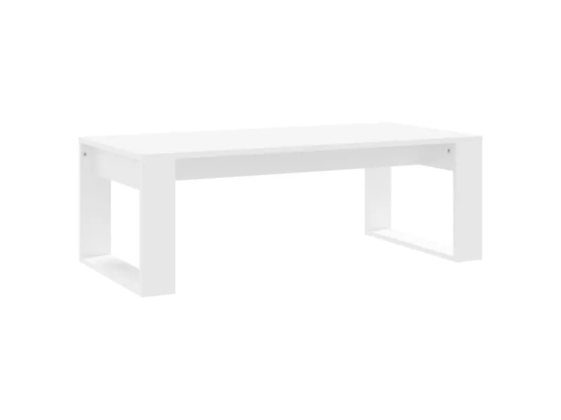 Table basse blanc 102x50x35 cm bois d'ingénierie