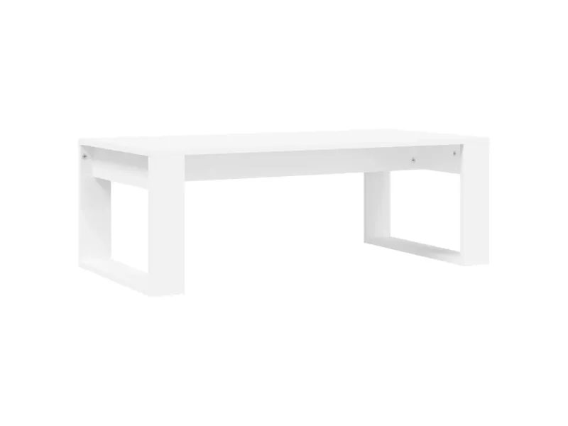 Table basse blanc 102x50x35 cm bois d'ingénierie