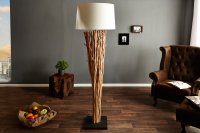 Lampadaire design 175 cm en bois flotté coloris blanc