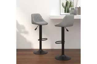 Tabourets de bar lot de 2 gris clair velours