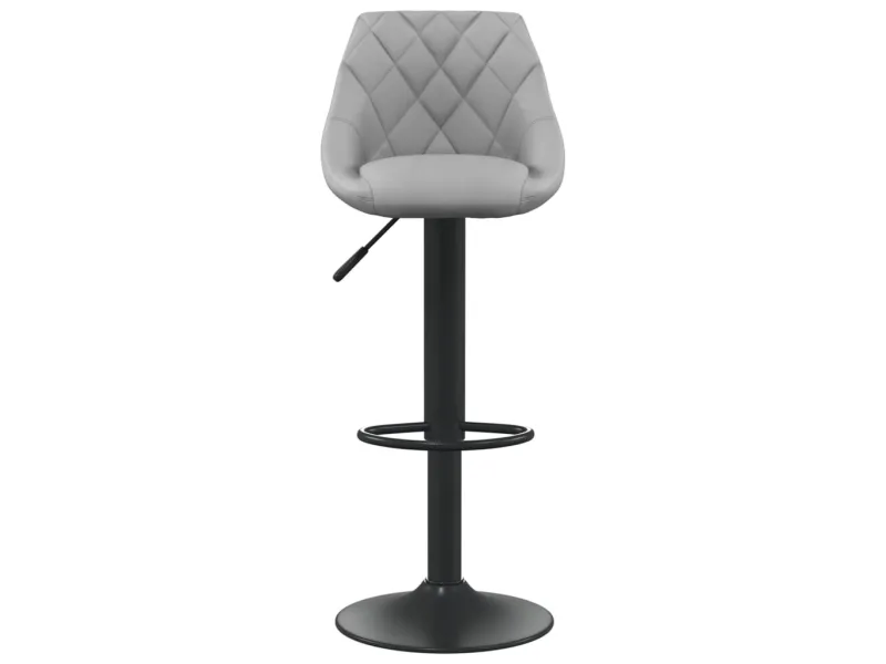Tabourets de bar lot de 2 gris clair velours