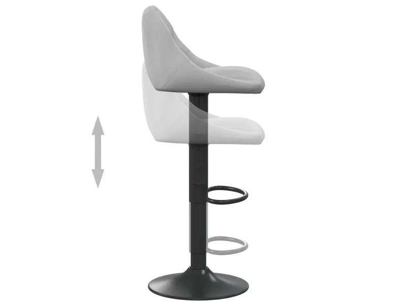 Tabourets de bar lot de 2 gris clair velours