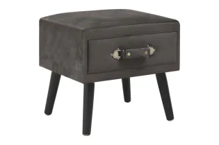 Table de chevet Gris 40x35x40 cm Velours