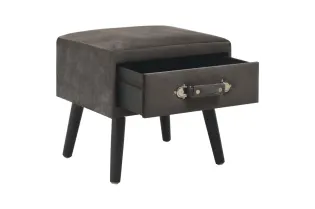Table de chevet Gris 40x35x40 cm Velours 2