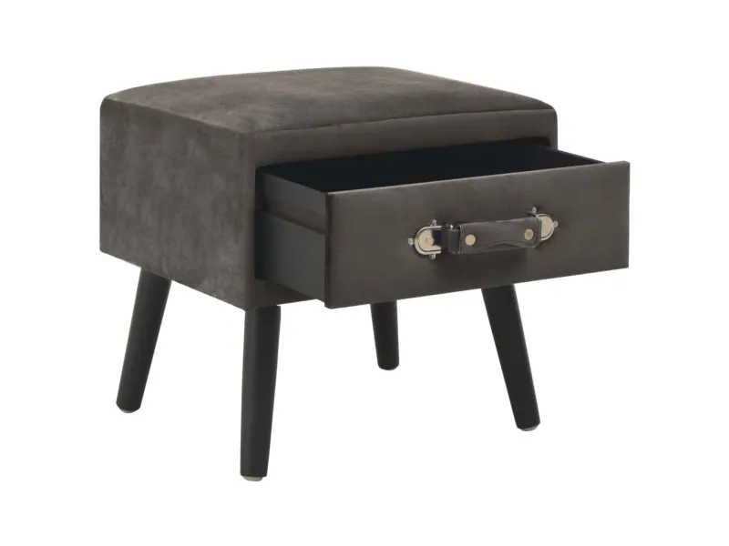 Table de chevet Gris 40x35x40 cm Velours