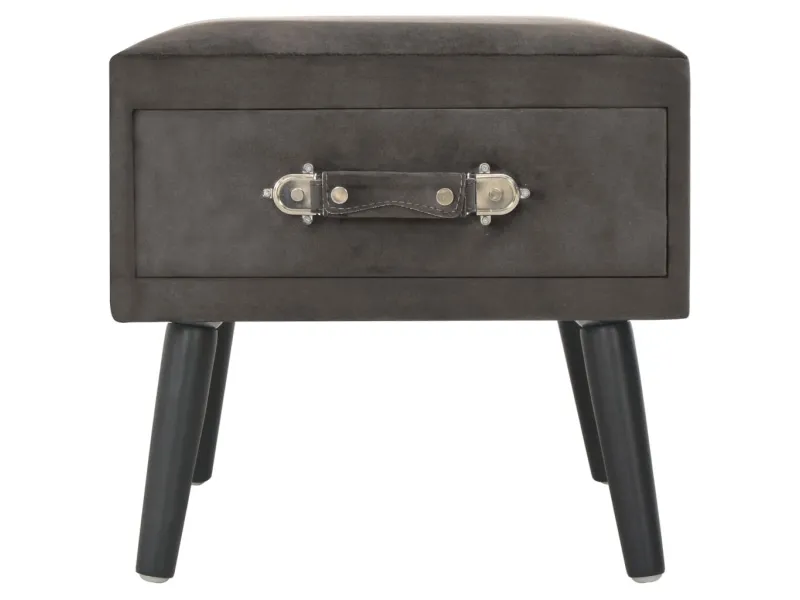 Table de chevet Gris 40x35x40 cm Velours