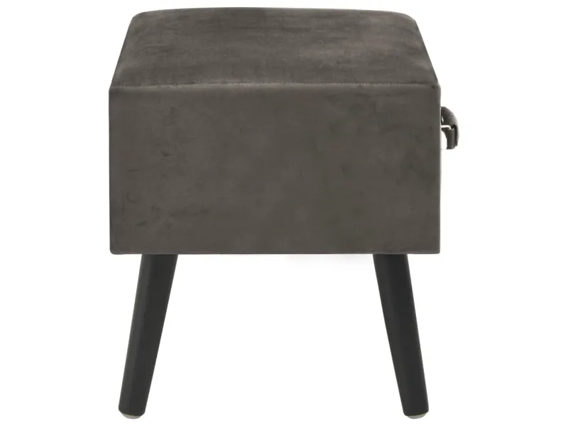 Table de chevet Gris 40x35x40 cm Velours