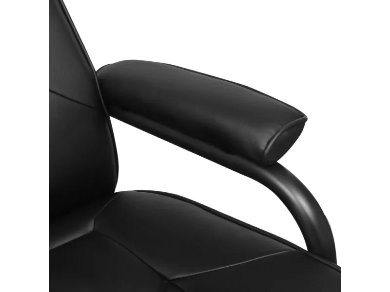 Fauteuil TV avec repose-pied Noir Similicuir