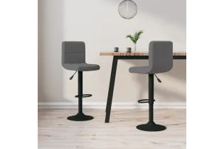 Tabourets de bar lot de 2 gris foncé velours