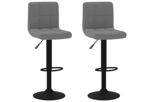 Tabourets de bar lot de 2 gris foncé velours 2