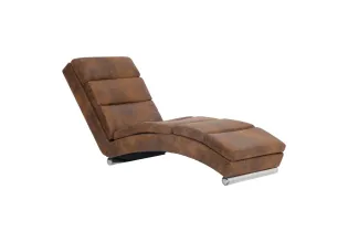 Chaise longue Marron Similicuir daim 2