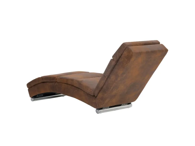 Chaise longue Marron Similicuir daim