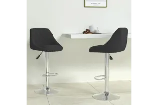 Tabourets de bar lot de 2 noir velours