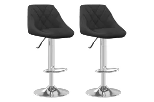 Tabourets de bar lot de 2 noir velours 2