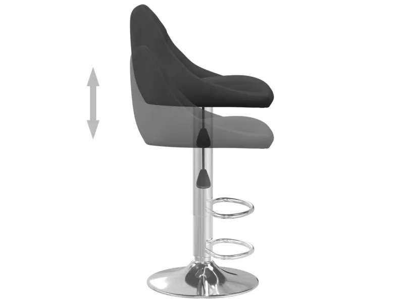 Tabourets de bar lot de 2 noir velours