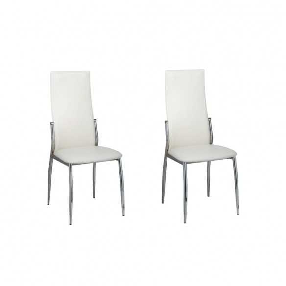 Chaises à manger lot de 2 blanc similicuir