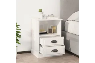 Tables de chevet 2 pcs blanc brillant 43x36x60 cm