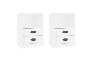 Tables de chevet 2 pcs blanc brillant 43x36x60 cm 2