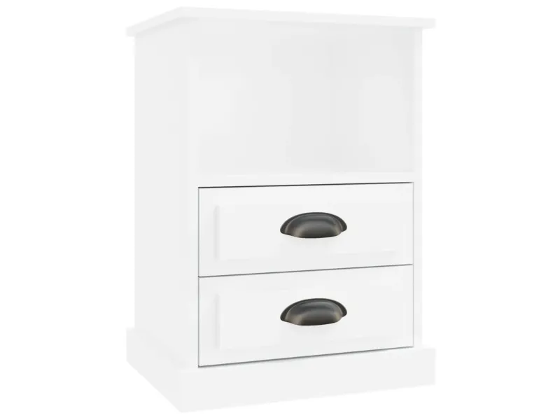 Tables de chevet 2 pcs blanc brillant 43x36x60 cm