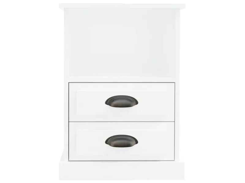 Tables de chevet 2 pcs blanc brillant 43x36x60 cm