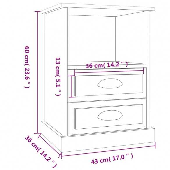 Tables de chevet 2 pcs blanc brillant 43x36x60 cm