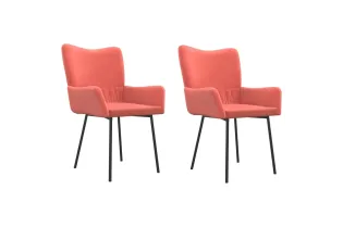 Chaises à manger lot de 2 Rose Velours 2