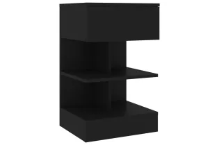 Table de chevet Noir 40x35x65 cm Aggloméré 2