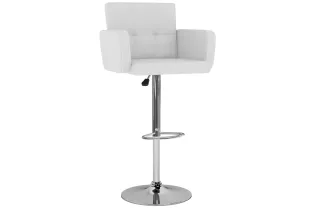 Tabourets de bar lot de 2 blanc similicuir 2