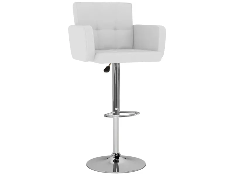 Tabourets de bar lot de 2 blanc similicuir
