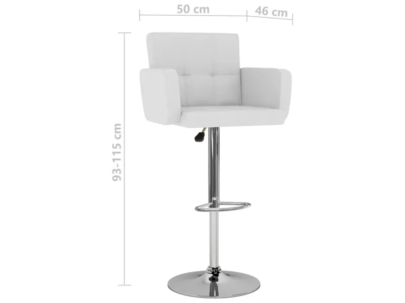Tabourets de bar lot de 2 blanc similicuir