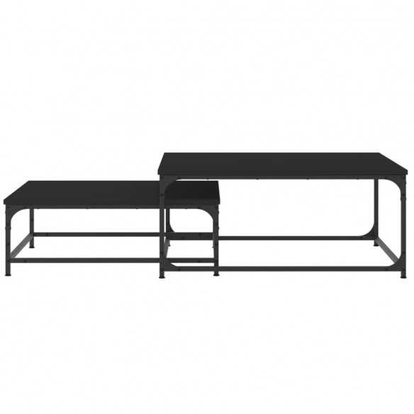 Tables basses gigognes 2 pcs noir bois d'ingénierie