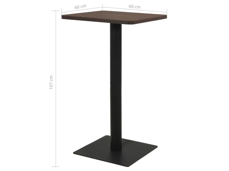 Table de bistro Cendre foncé 60x60x107 cm