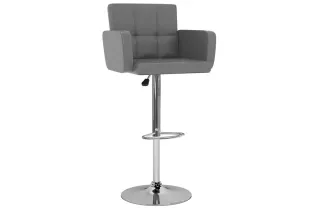 Tabourets de bar lot de 2 gris similicuir 2