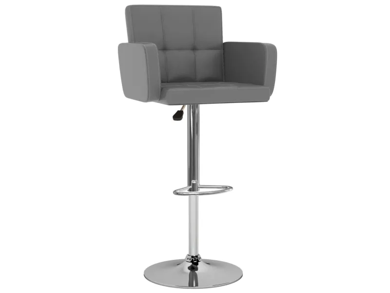 Tabourets de bar lot de 2 gris similicuir