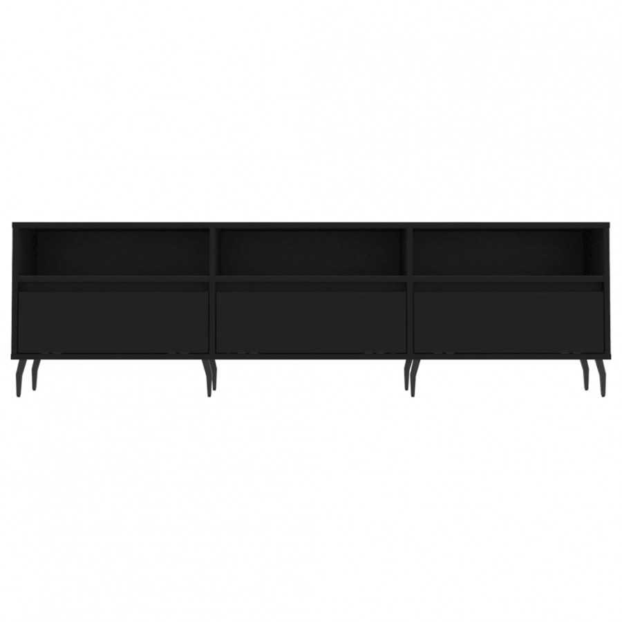 Meuble TV noir 150x30x44,5 cm bois d'ingénierie