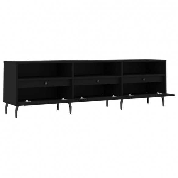 Meuble TV noir 150x30x44,5 cm bois d'ingénierie Meuble TV noir 150x30x44,5 cm bois d'ingénierie