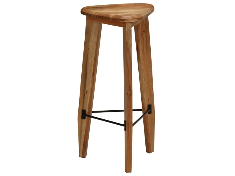 Tabourets de bar lot de 2 bois d'acacia massif