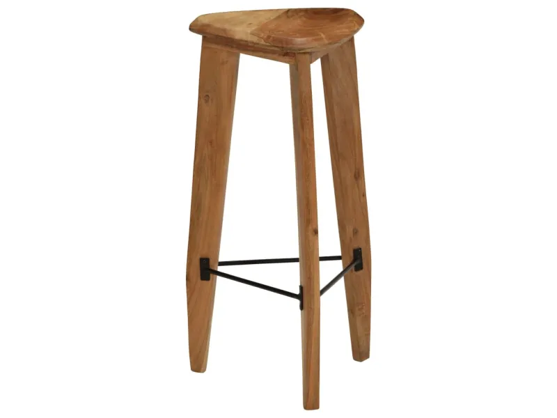Tabourets de bar lot de 2 bois d'acacia massif